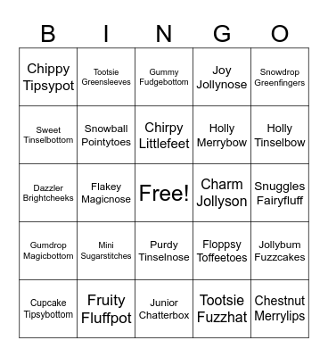 Holiday Bingo! Bingo Card