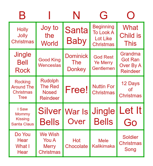 CHRISTMAS Bingo Card