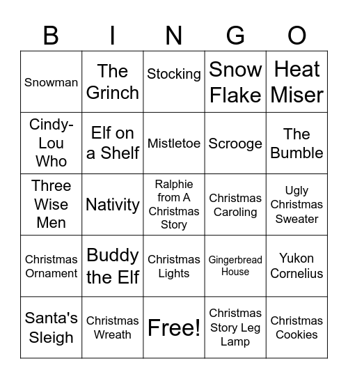 Christmas Bingo Card