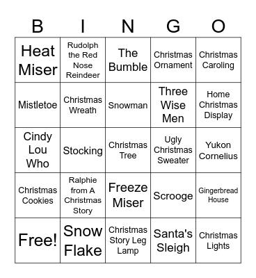Christmas Bingo Card
