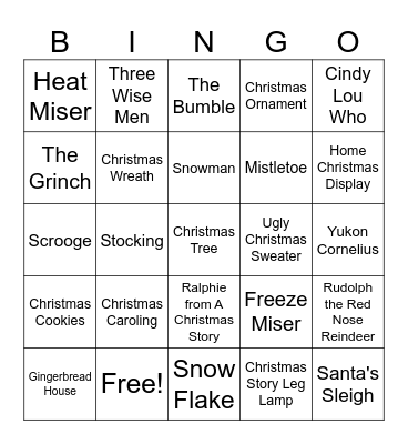 Christmas Bingo Card
