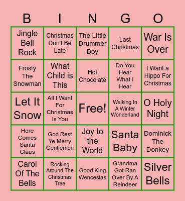 CHRISTMAS Bingo Card