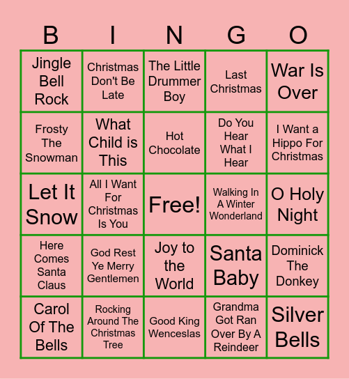 CHRISTMAS Bingo Card
