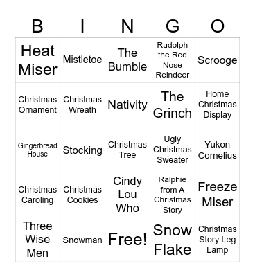 Christmas Bingo Card