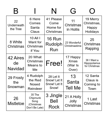 Vocab Bingo Card