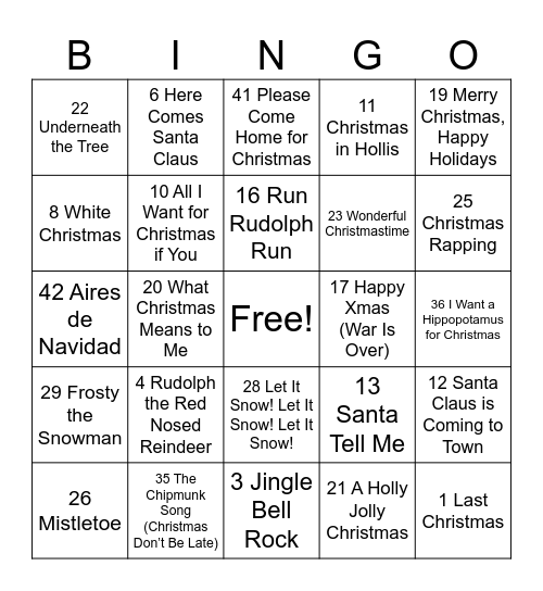 Vocab Bingo Card