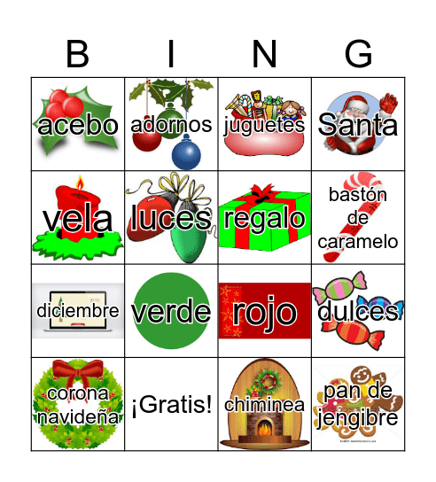 Bingo Navideño Bingo Card