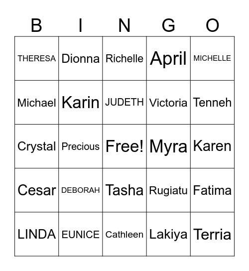 SKYLINE Bingo Card