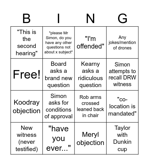 Mahwah Hearing Bingo Card