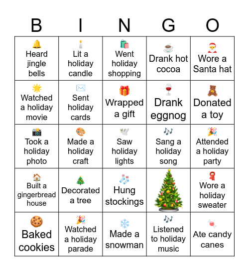 Holiday Bingo Card