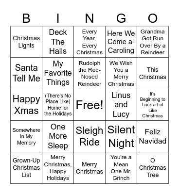 Christmas Bingo Card