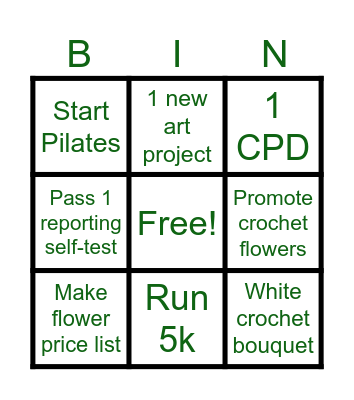 Resolution bingo Card