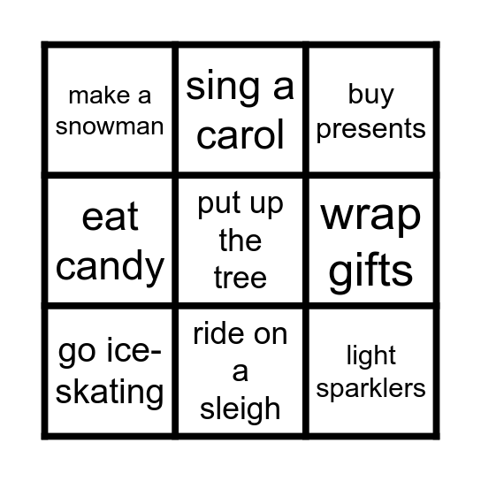 Christmas Bingo Card