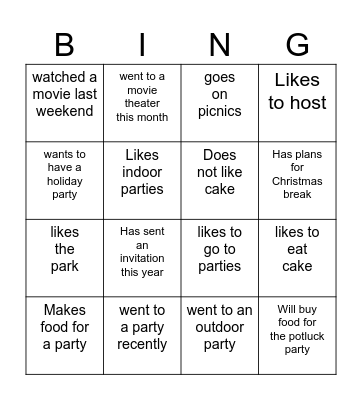 Find someone who Bingo Card