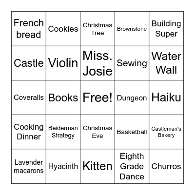 The Vanderbeekers of 141st Street Bingo Card