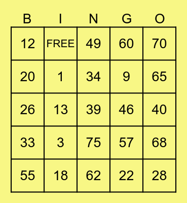 Presentation Bingo Card