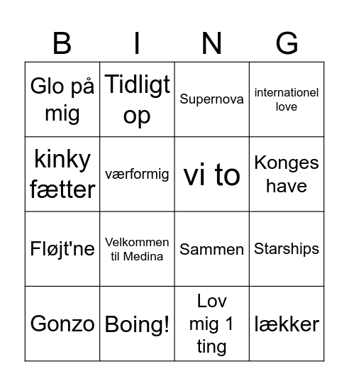 musikbingo Card