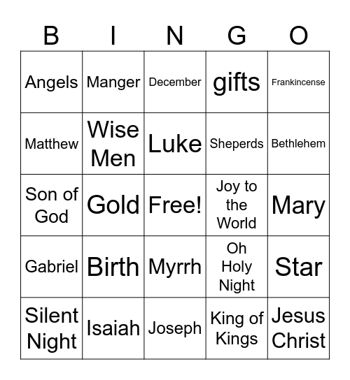 Christmas Bingo Card