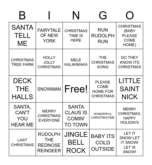 FBC KIDS CHRISTMAS BINGO Card