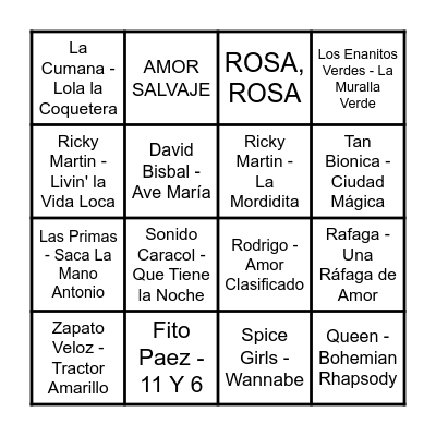 BINGO MUSICAL Bingo Card