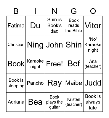 PRE-INTERMEDIATE EVENING CLASS Bingo Card