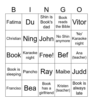 PRE-INTERMEDIATE EVENING CLASS Bingo Card