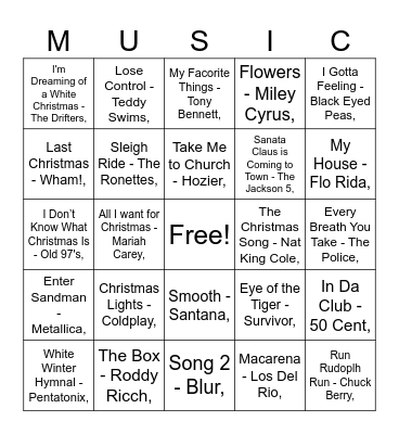 Holiday Bingo! Bingo Card