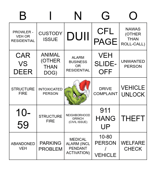 CHRISTMAS DISPATCH BINGO Card