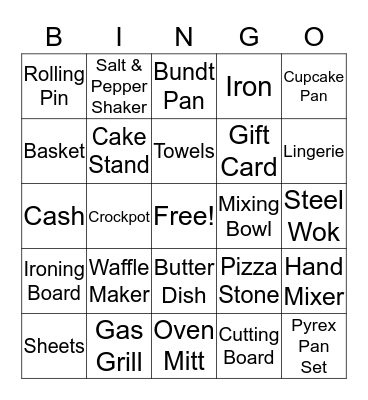 Lindsey's Bridal Shower Bingo! Bingo Card