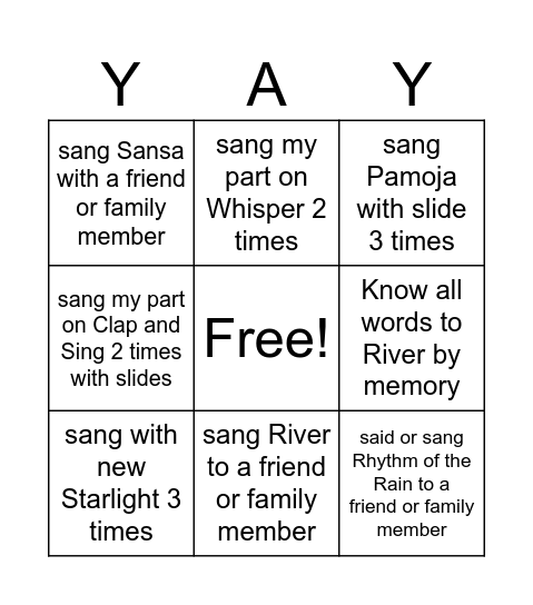 TMEA Bingo Card