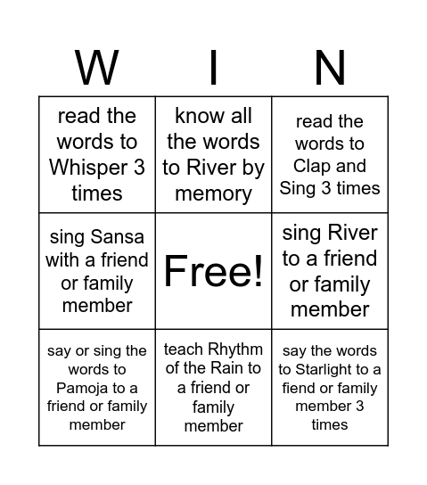 TMEA Bingo Card