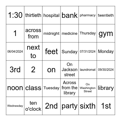 BINGO Card