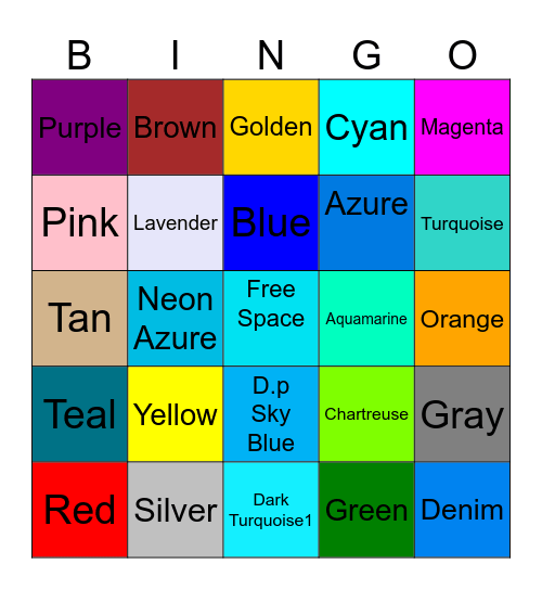 Color Bingo I - II Bingo Card