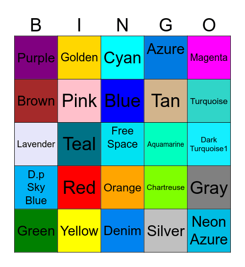 Color Bingo I - II Bingo Card