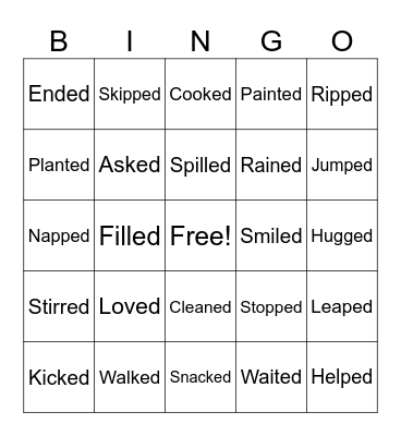 Three Sounds of -Ed Bingo Card
