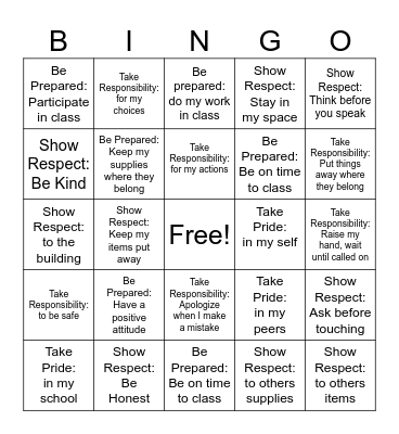 Wolf Code Bingo Card