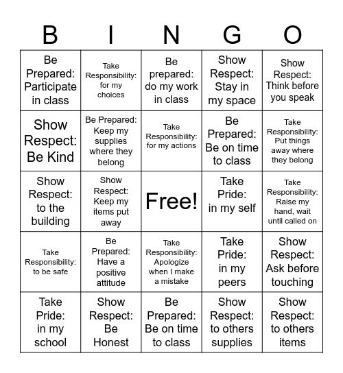 Wolf Code Bingo Card