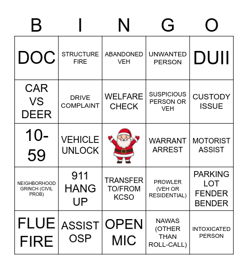 CHRISTMAS DISPATCH BINGO Card