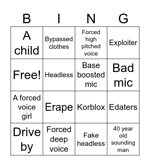What Bingo Card