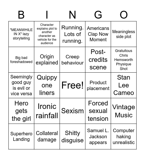 Thor Bingo Card