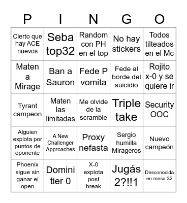 Open 4 - 2024 Bingo Card