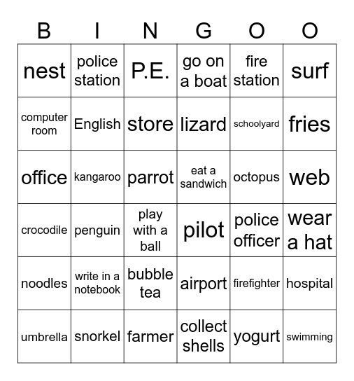 Grade 4_Review Unit 1-Unit 6 Bingo Card