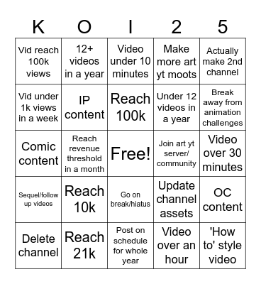 KOISPECKS 2025 BINGO Card