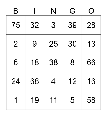 Bingo Madness Bingo Card