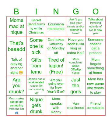 Chwismas Time 🎄 Bingo Card