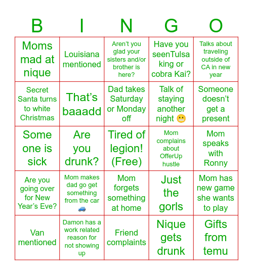 Chwismas Time 🎄 Bingo Card
