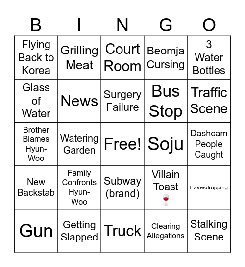 Queen of Tears Ep7 Bingo Card