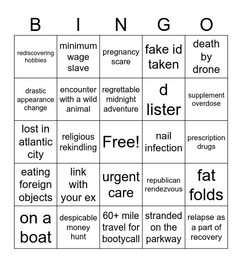 Winter Break 2024 Bingo Card