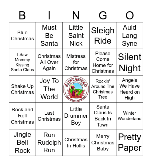 Christmas Rock Bingo Card