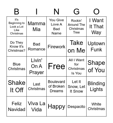 135 Christmas Potluck Bingo Card